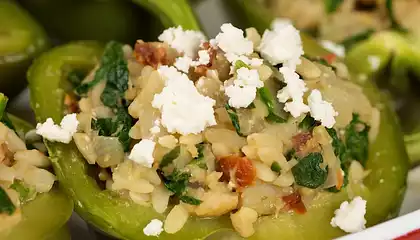 Greek Orzo Stuffed Peppers