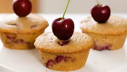 Moist Cherry Ricotta Muffins