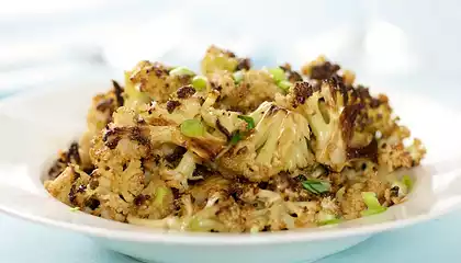 Roasted Cauliflower with Garlicky Soy-Ginger Sauce