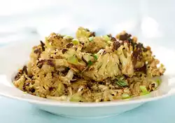 Roasted Cauliflower with Garlicky Soy-Ginger Sauce