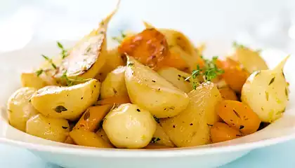 Lemony Glazed Turnips and Carrots