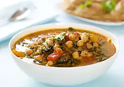 Chickpea, Kale and Tomato Soup with Cilantro