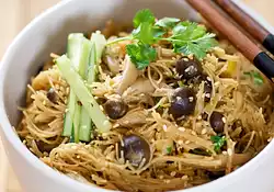 Asian Brown Rice and Mushroom Noodles with Cucumber
