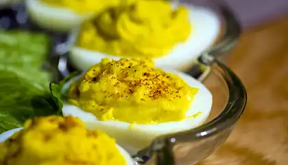 Bone Suckin' Mustard Deviled Eggs