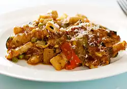 Cheesy Baked Whole Wheat Penne with Roasted Fresh Vegetables