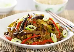 Sichuan Stir-Fry Eggplant with Bell Peppers