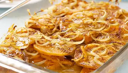 Sweet Potato, Cheese And Onion Casserole