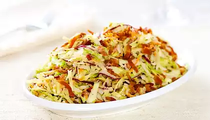 Cabbage Bacon Salad with Creamy Buttermilk Vinaigrette 
