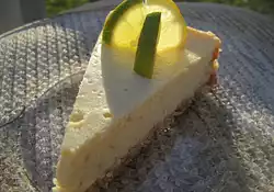 Margarita Cheesecake with Lime Sour Cream Topping
