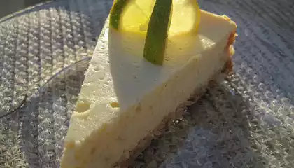 Margarita Cheesecake with Lime Sour Cream Topping