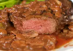 Grilled Sirloin Steak with Mushroom-Wine Sauce