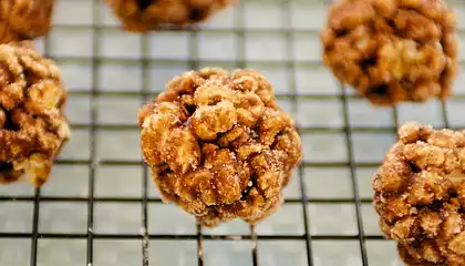 Mexican Chocolate and Spiced Christmas Popcorn Balls with Cinnamon Sugar