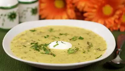 Corn and Tomatillo Soup