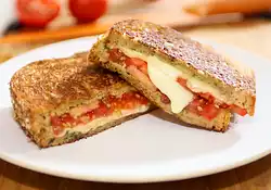Basil Pesto Caprese Grilled Cheese Sandwich