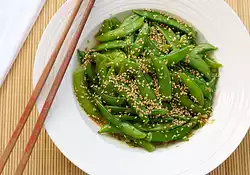 Sugar Snap Peas with Orange Sesame Asian Dressing