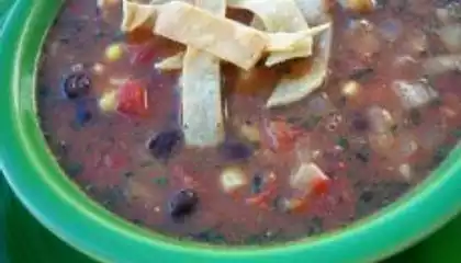 Crockpot Black Bean Tortilla Soup