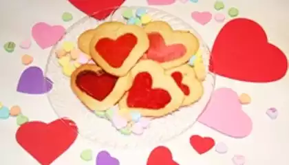 Stained Glass Valentine's Day Cookies