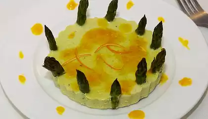 Asparagus Chicken Mousse with Orange Butter