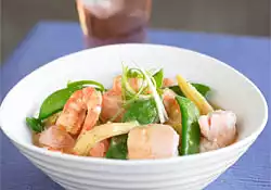Seafood in Coconut, Ginger and Lemongrass Sauce 