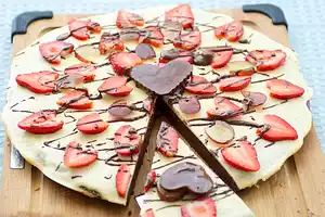 Valentine's Day Brownie Pizza