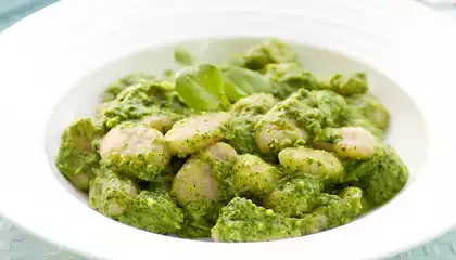 Sweet Potato Gnocchi with Watercress Pesto 