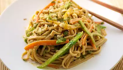 Udon Noodle Salad with Asian Peanut Sauce