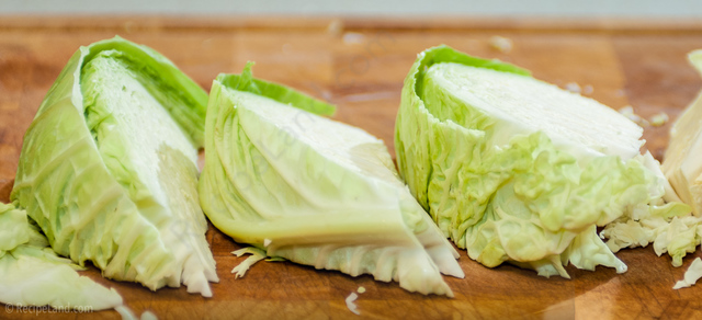 Chunks of cabbage head