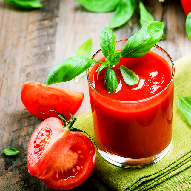 Tomato juice with basil