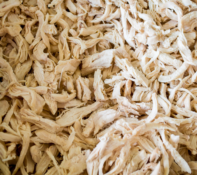 shredded cooked chicken