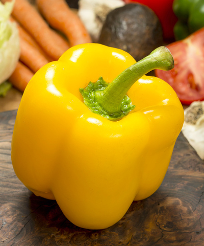 whole yellow sweet bell pepper
