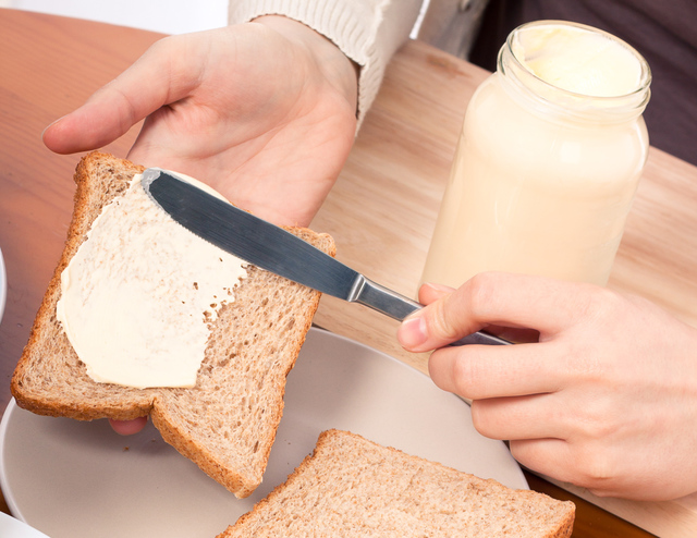 light mayonnaise jar, spread on bread